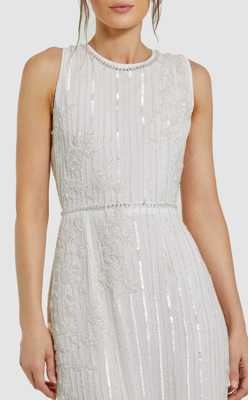 mac duggal white sequin dress Mac Duggal, Sequined Drop Shoulder Gown Wedding Dress Save 50%