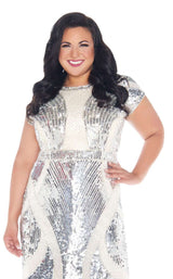 Mac Duggal Fabulouss 4676F Silver-Nude