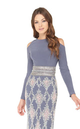 Mac Duggal 77215D Charcoal Blush