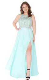 Mac Duggal Fabulouss 77352F Blue-Cream