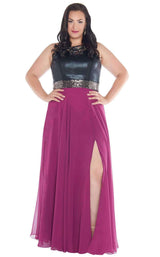 Mac Duggal Fabulouss 77364F Purple-Black