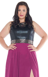 Mac Duggal Fabulouss 77364F Purple-Black