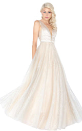 Mac Duggal 77402M Nude/Silver