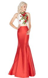 Mac Duggal 77408A Red-Cream