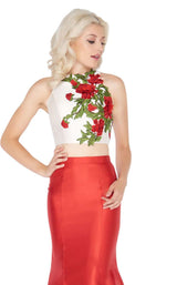 Mac Duggal 77408A Red-Cream