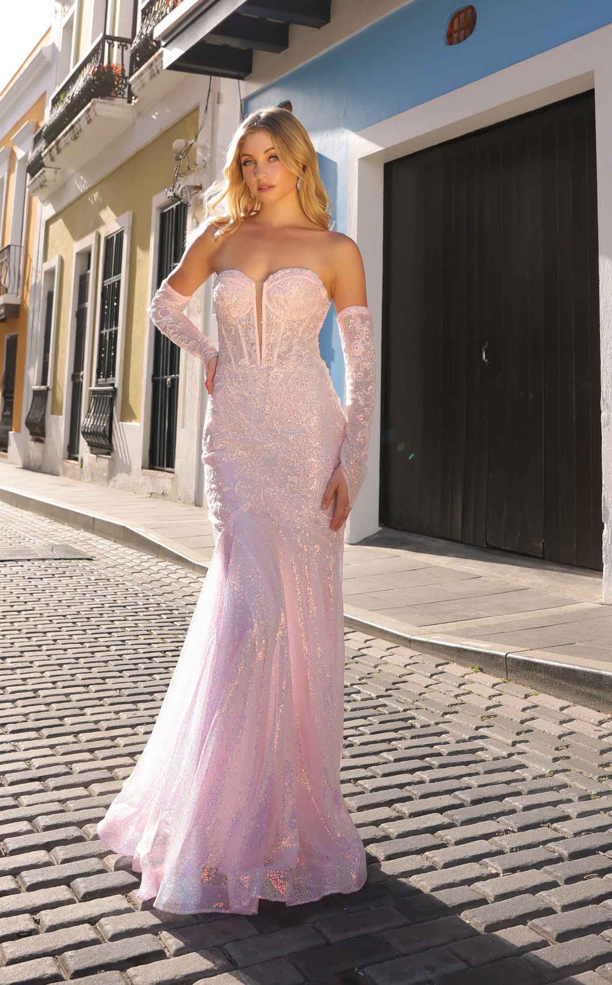 Nox Anabel D1263 Women's Formal Evening & Wedding Guest Dress - Baby Pink