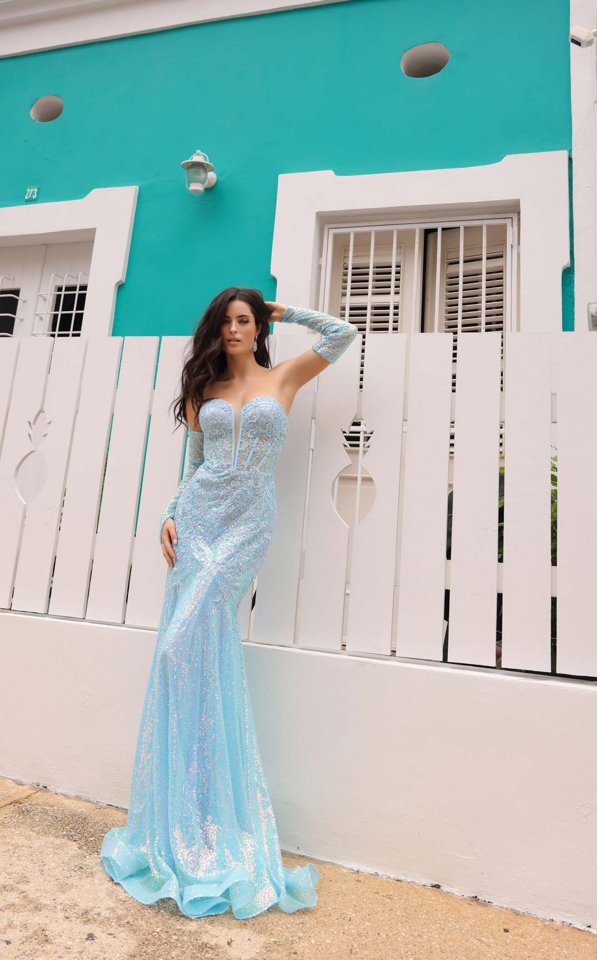 Nox Anabel D1263 Women's Formal Evening & Wedding Guest Dress - Light Blue