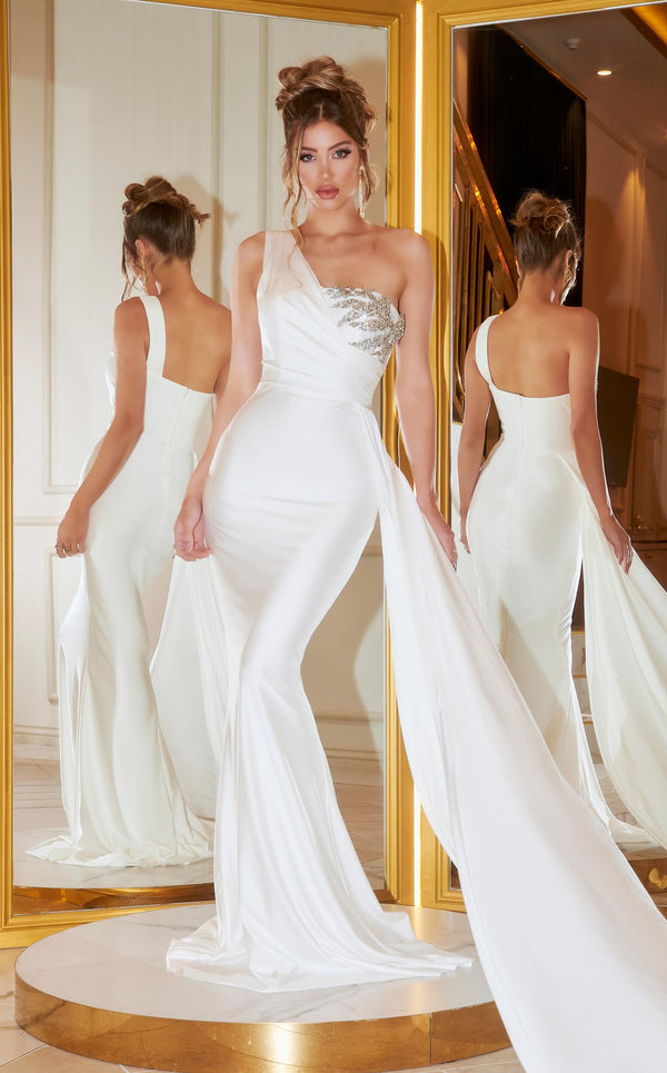 Bridal Wedding Dress White Long with Tail New wedding dress High Design UK  New | eBay
