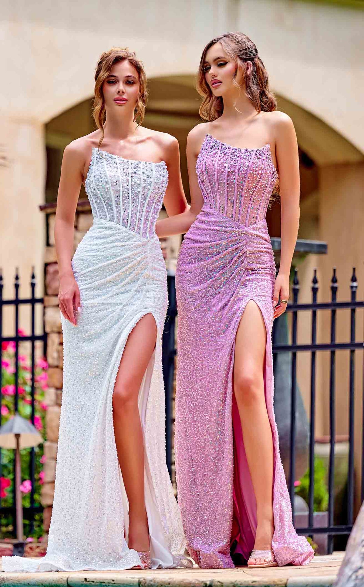portia and scarlett ps 24402 sharkbite slit strapless corset dress Portia and Scarlett PS24942 Dress