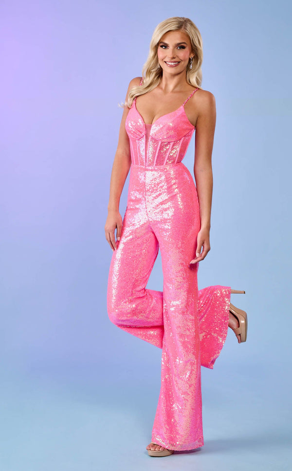 Rachel Allan 70589 Jumpsuit Hot-Pink