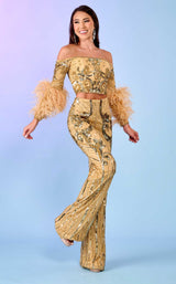 Rachel Allan 70670 Jumpsuit Gold