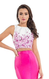 Rachel Allan 7540 White/Fuchsia