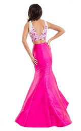 Rachel Allan 7540 White/Fuchsia