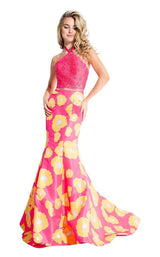 Rachel Allan 7578 Fuchsia-Yellow