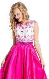 Rachel Allan 7628 White/Fuchsia