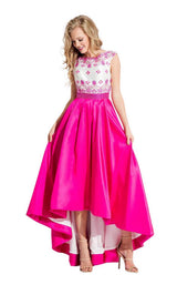Rachel Allan 7628 White/Fuchsia