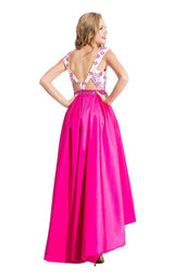 Rachel Allan 7628 White/Fuchsia