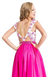 Rachel Allan 7628 White/Fuchsia