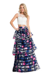 Rachel Allan 7653 White-Navy