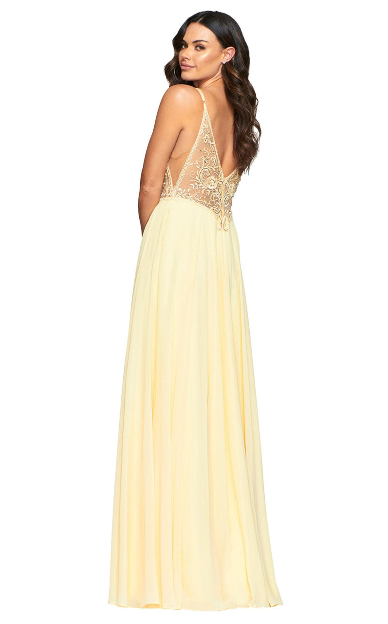 Faviana yellow deals prom dress