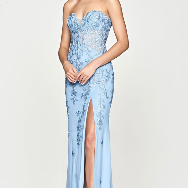 french blue prom dress Royal Blue Sequin Lace V-Neck A-Line Long Prom Dress – Modsele