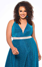 Sydneys Closet SC7289 Turquoise-Shimmer