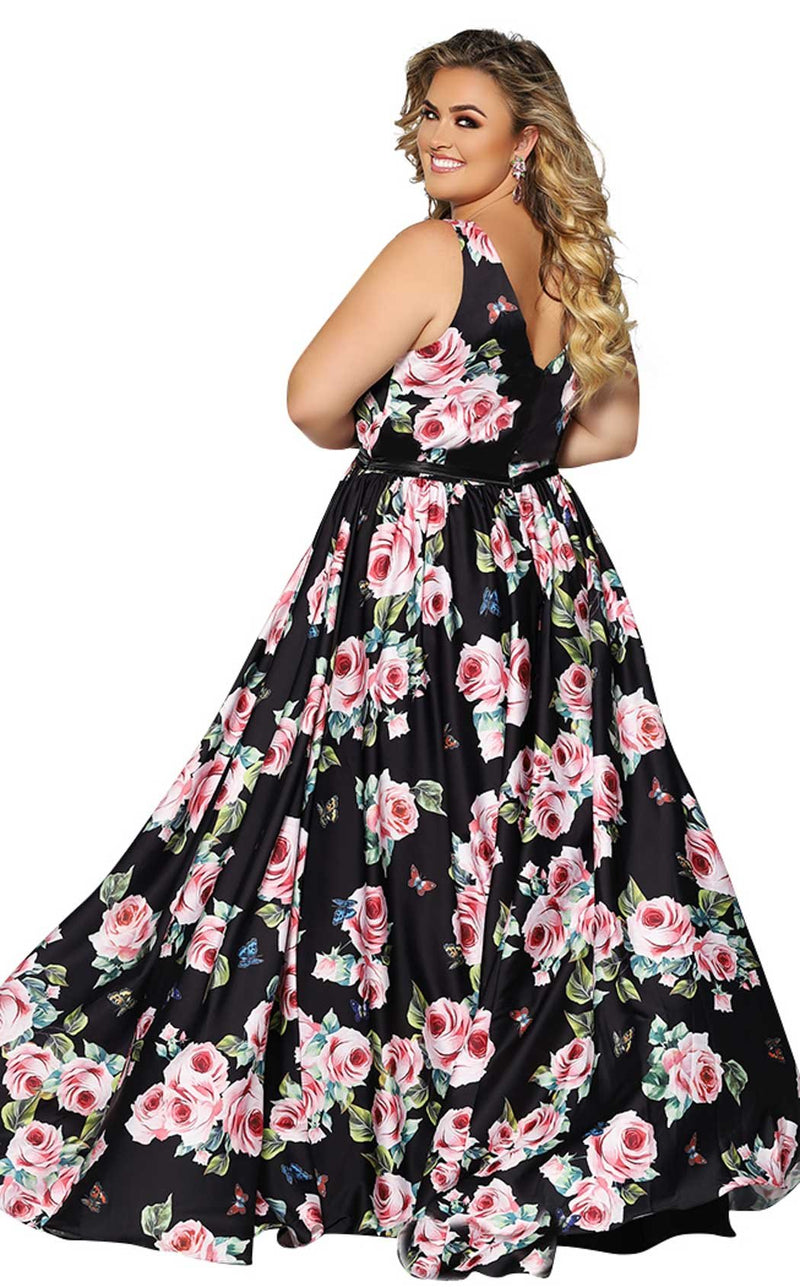 Sydneys Closet SC7296 Black Floral