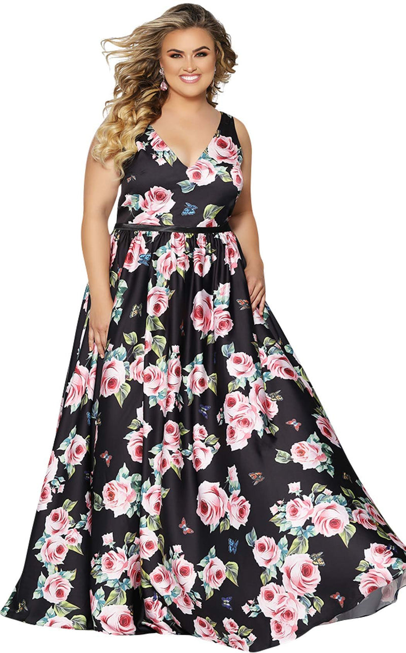 Sydneys Closet SC7296 Black Floral