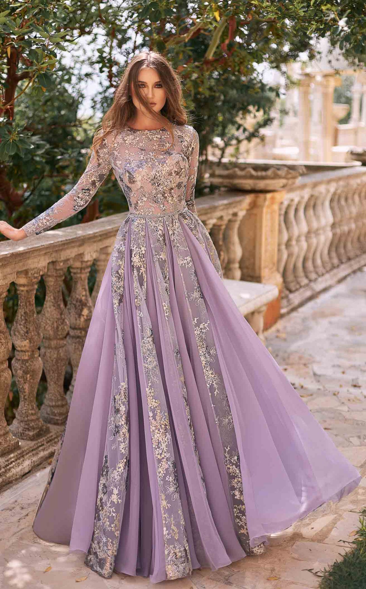 Reverie Couture SS003 Women's Formal Evening & Wedding Guest Dress - Lilac