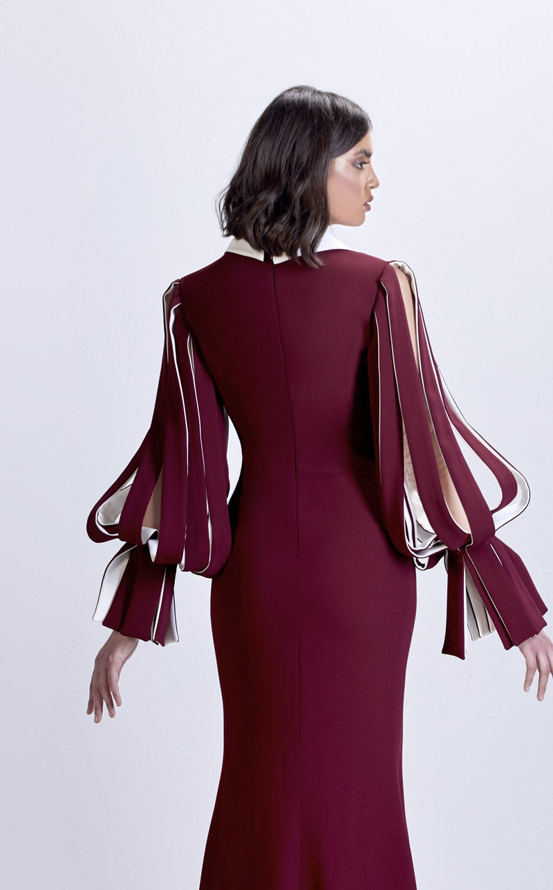 Apollo Couture SS018 Burgundy-Off-White