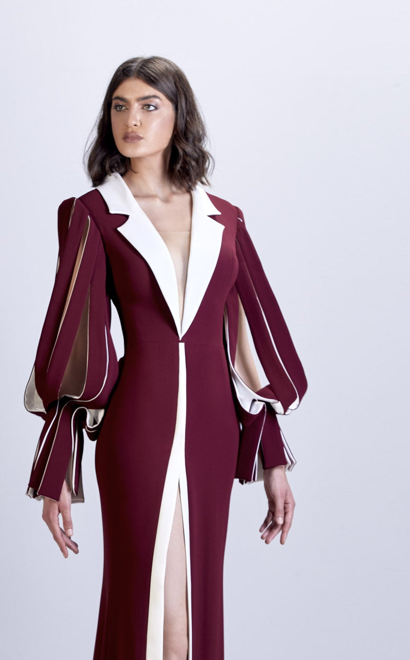 Apollo Couture SS018 Burgundy-Off-White