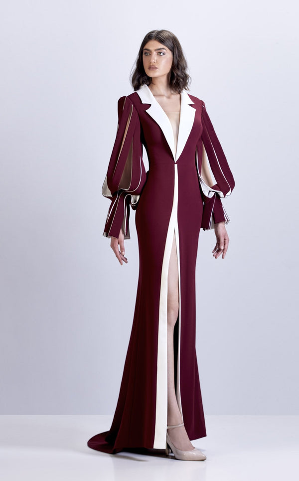 Apollo Couture SS018 Burgundy-Off-White