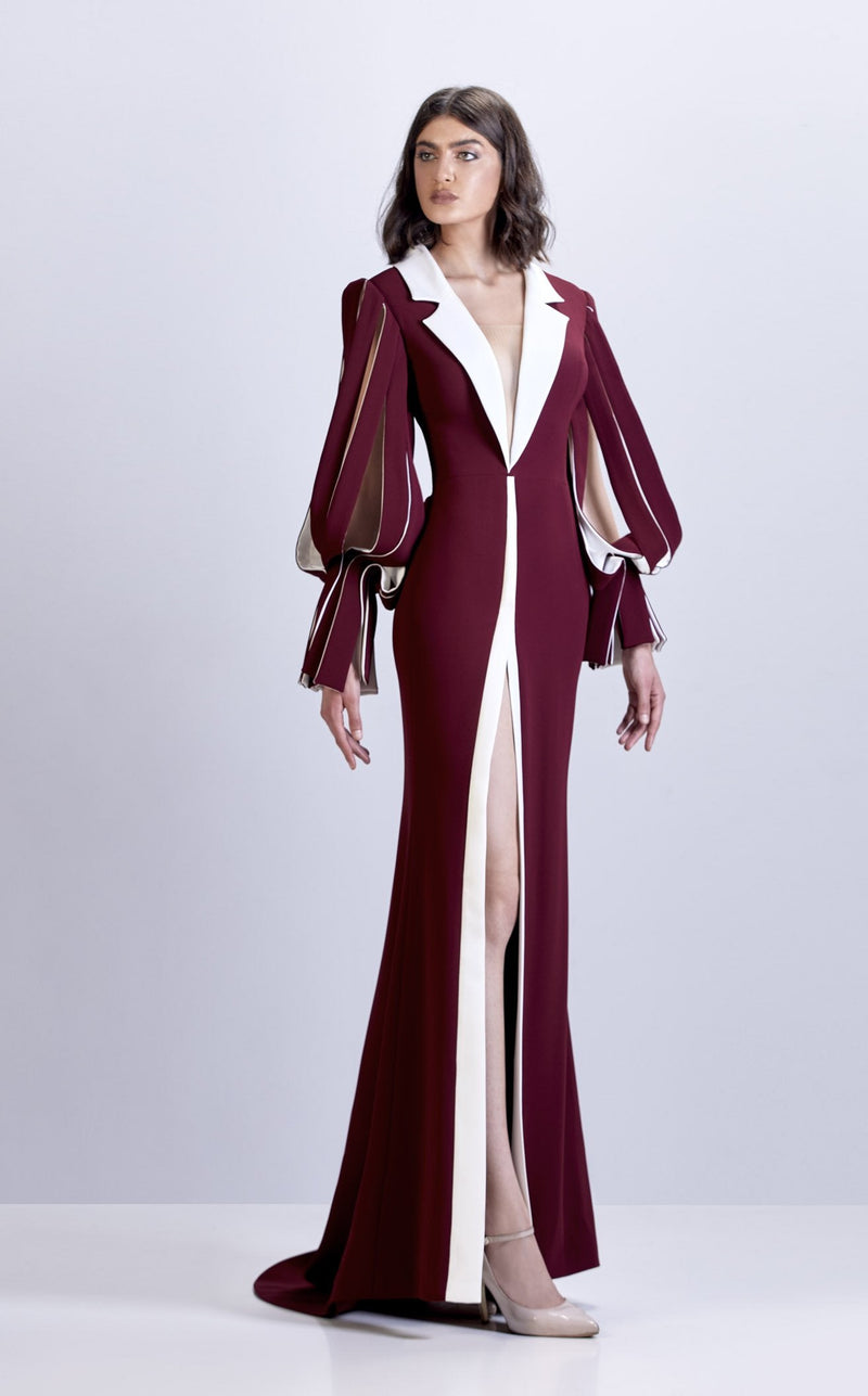 Apollo Couture SS018 Burgundy-Off-White