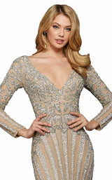 Sherri Hill 53292 Nude/Silver