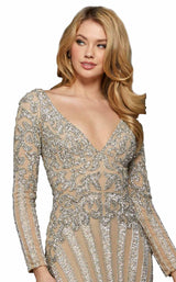 Sherri Hill 53292 Nude/Silver