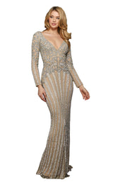 Sherri Hill 53292 Nude/Silver
