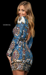 Sherri Hill 53928 Nude/Turquoise/Ivory
