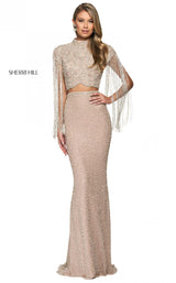 Sherri Hill 54057 Nude/Silver