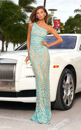 Sherri Hill 54250 Nude-Turquoise