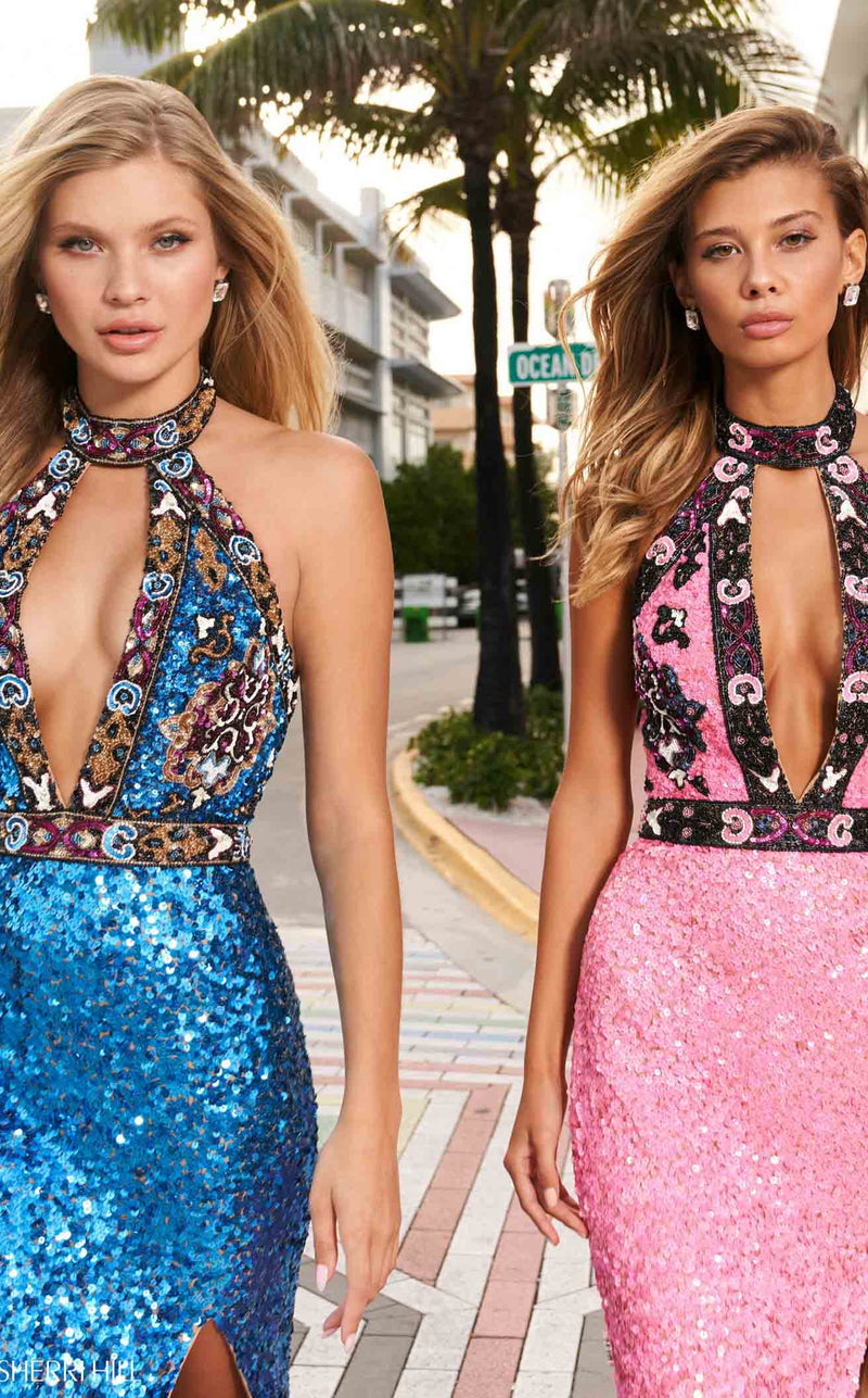 Sherri Hill 54301 Nude-Bright-Pink-Ivory
