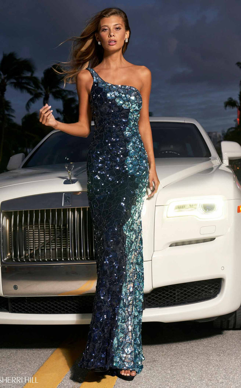 Sherri Hill 54331 Navy-Light-Blue