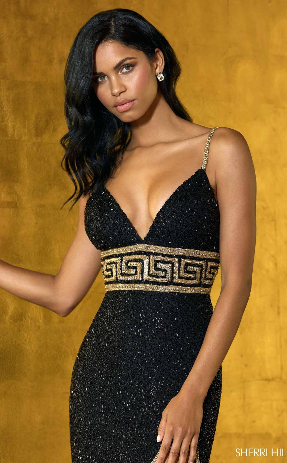 Sherri Hill Black Gold Star Dress Sherri Hill 55282 Prom Dress Ivory/Gold NewYorkDress Sherri Hill Black Gold Star Dress Sherri Hill 55282 Prom Dress Ivory/Gold NewYorkDress