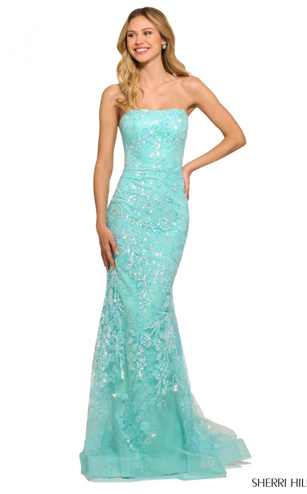 Sherri Hill 55501 Aqua