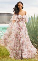 Sherri Hill 55541 Ivory Print