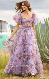 Sherri Hill 55541 Lilac-Print