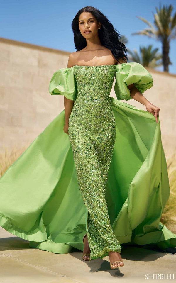 Sherri Hill 55632 Dress Chartreuse