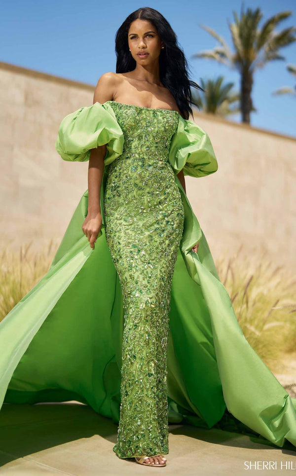Sherri Hill 55632 Dress Chartreuse