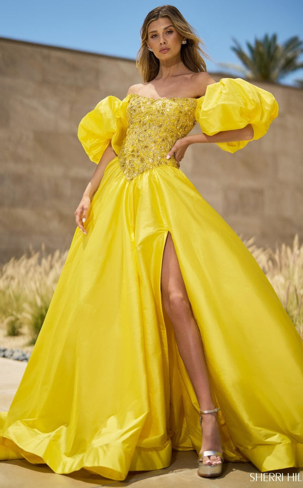 Sherri Hill 55641 Dress Bright-Yellow