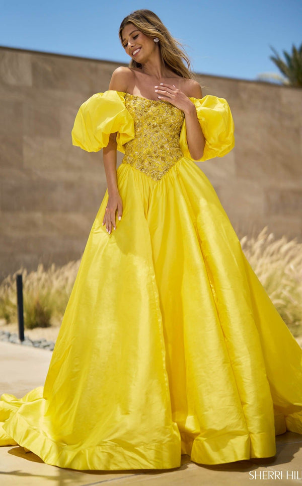 Sherri Hill 55641 Dress Bright-Yellow