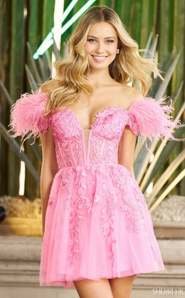 Sherri Hill 55664 Dress Bright-Pink